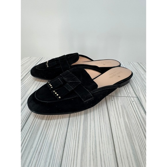 Kate Spade New York Women's Berkeley Slide Black Suede Leather Loafer Mules 7B - Picture 3 of 11